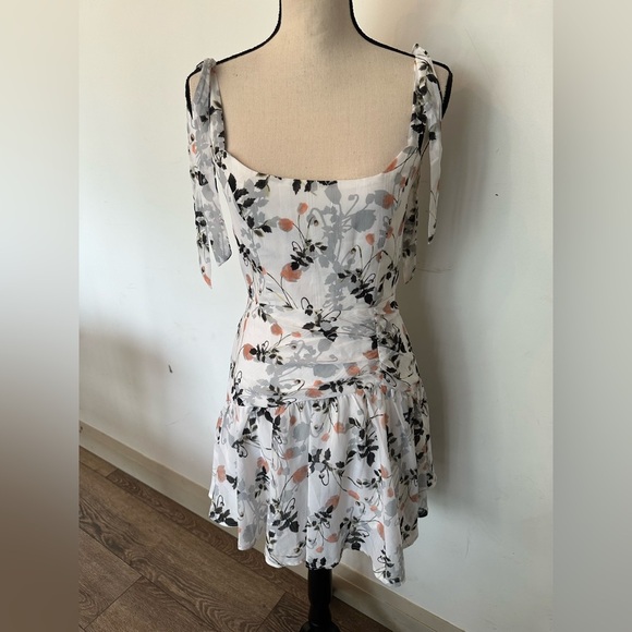 Saints + Secrets M Floral White and Black Dress - Picture 1 of 8